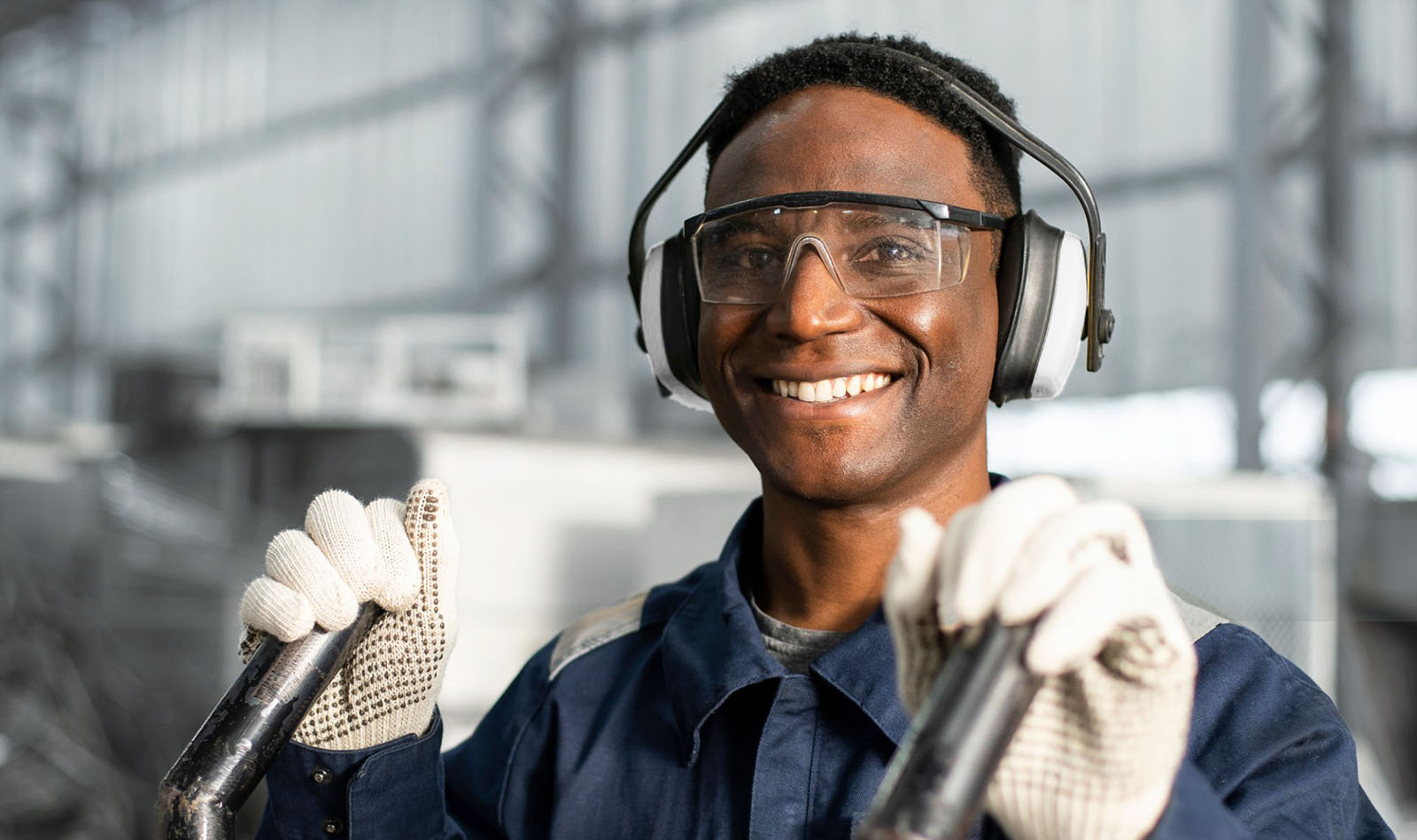 Image of worker smiling