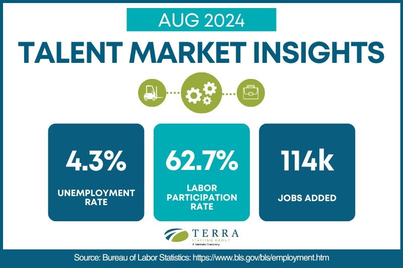 August 2024 Talent Market Insights infographic. 